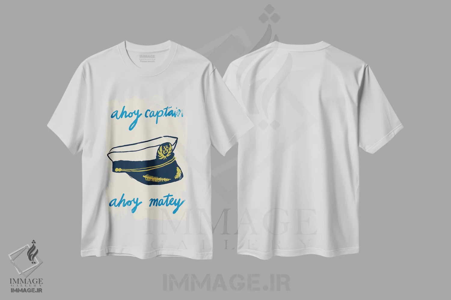 تیشرت سفید طرح دار کاپیتان روز دریا، تزئینی اثر هانا بایزنگ | immage.ir