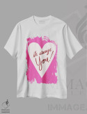 تیشرت سفید طرح دار روز ولنتاین همیشه تو، تزئینی اثر هانا بایزنگ | immage.ir