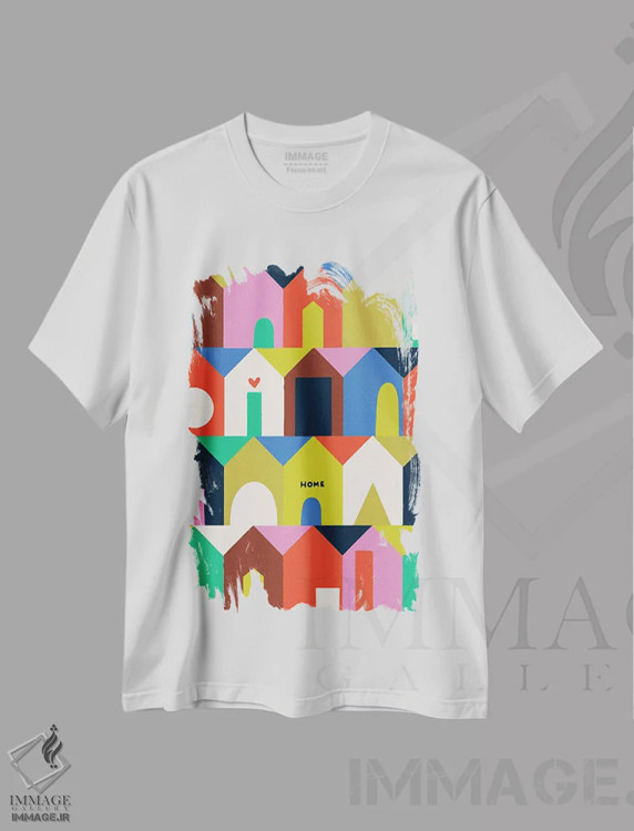 تیشرت سفید طرح دار دوستان سگ، تزئینی اثر هانا بایزنگ | فروشگاه ایماژ