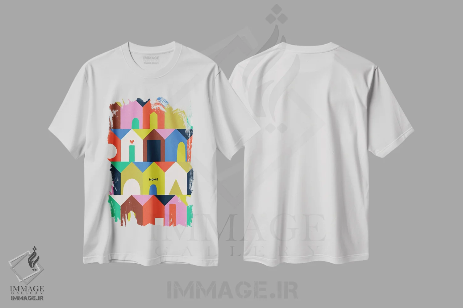 تیشرت سفید طرح دار دوستان سگ، تزئینی اثر هانا بایزنگ | فروشگاه ایماژ