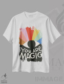 تیشرت سفید طرح دار تو جادو هستی، تزئینی اثر هانا بایزنگ | immage.ir