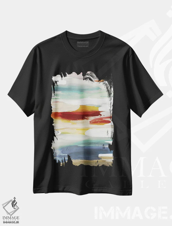 تیشرت مشکی طرح دار ژست II اثر جکی هانسون | فروشگاه ایماژ