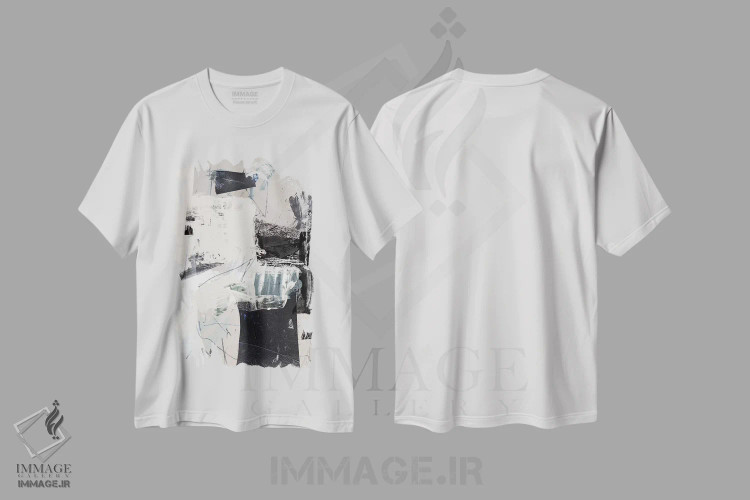 تیشرت سفید طرح دار روز روشن سیاه اثر دن هابدی | immage.ir