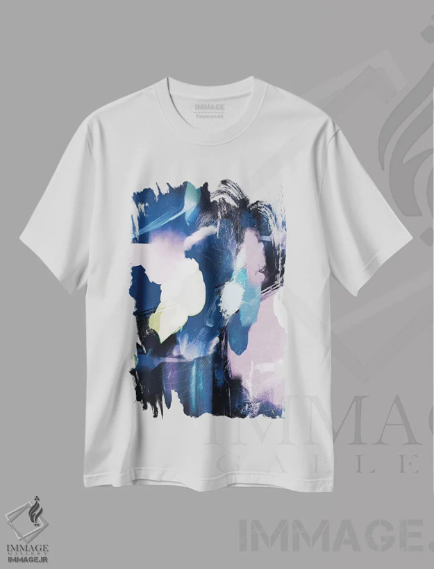 تیشرت سفید طرح دار انتزاعی نرم اثر دن هابدی | immage.ir