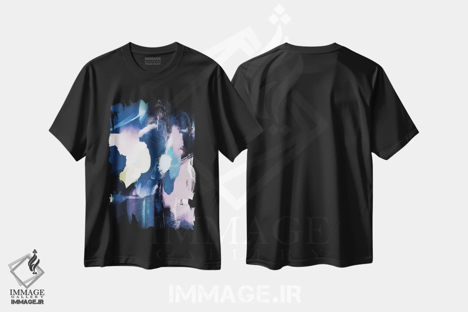 تیشرت مشکی طرح دار انتزاعی نرم اثر دن هابدی | فروشگاه ایماژ