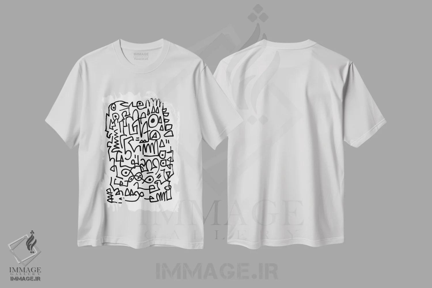 تیشرت سفید طرح دار اسکویگ اثر دن هابدی | فروشگاه ایماژ