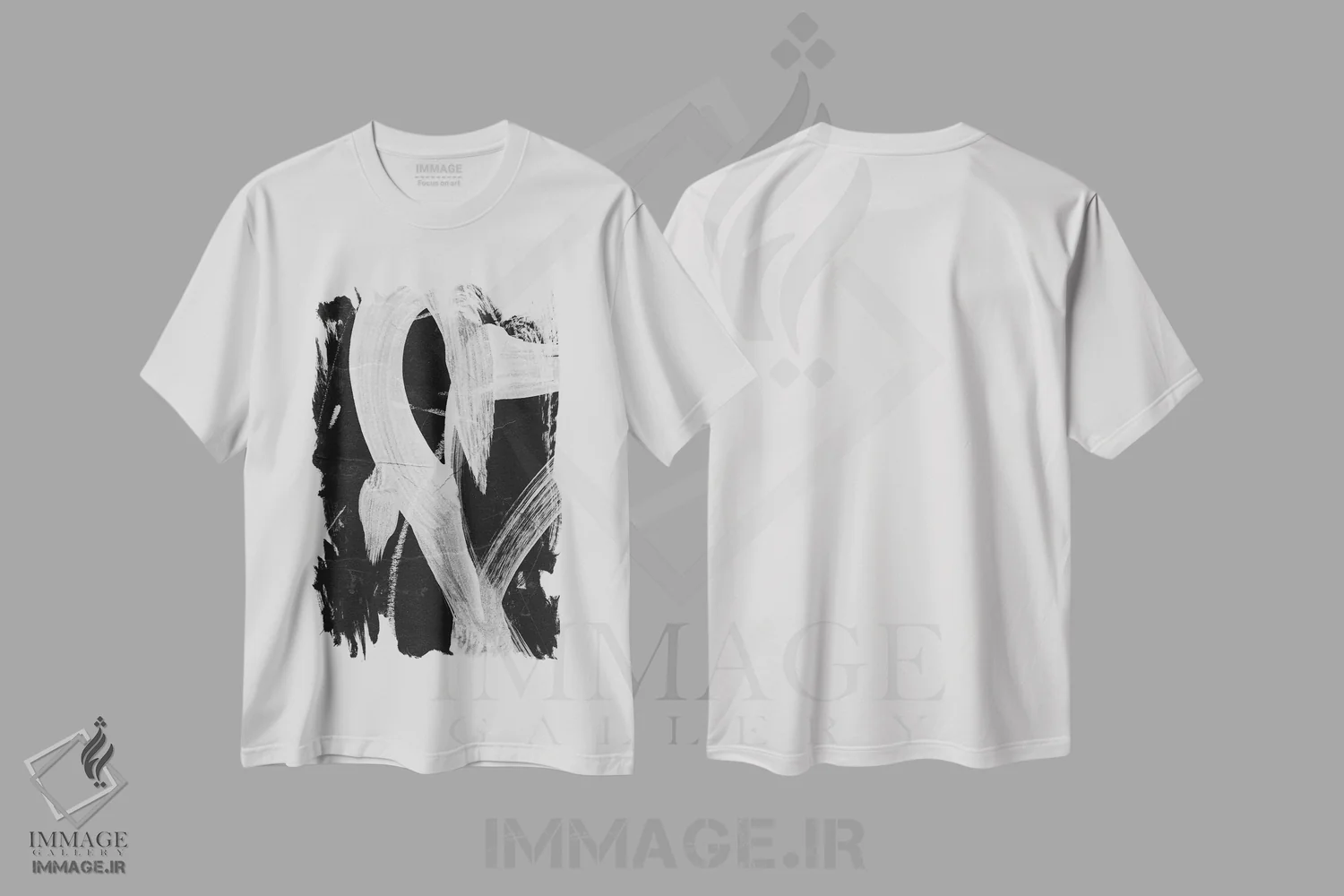 تیشرت سفید طرح دار غرق شدن ۱ اثر دن هابدی | فروشگاه ایماژ