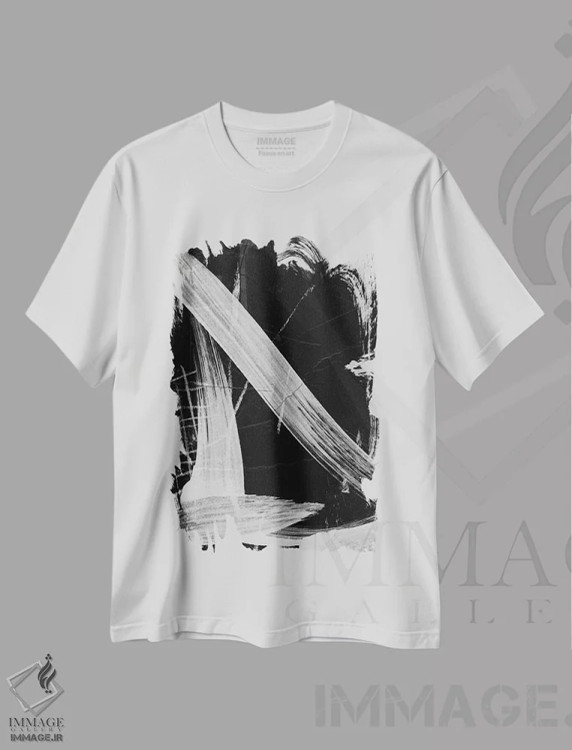تیشرت سفید طرح دار غرق شدن ۲ اثر دن هابدی | immage.ir