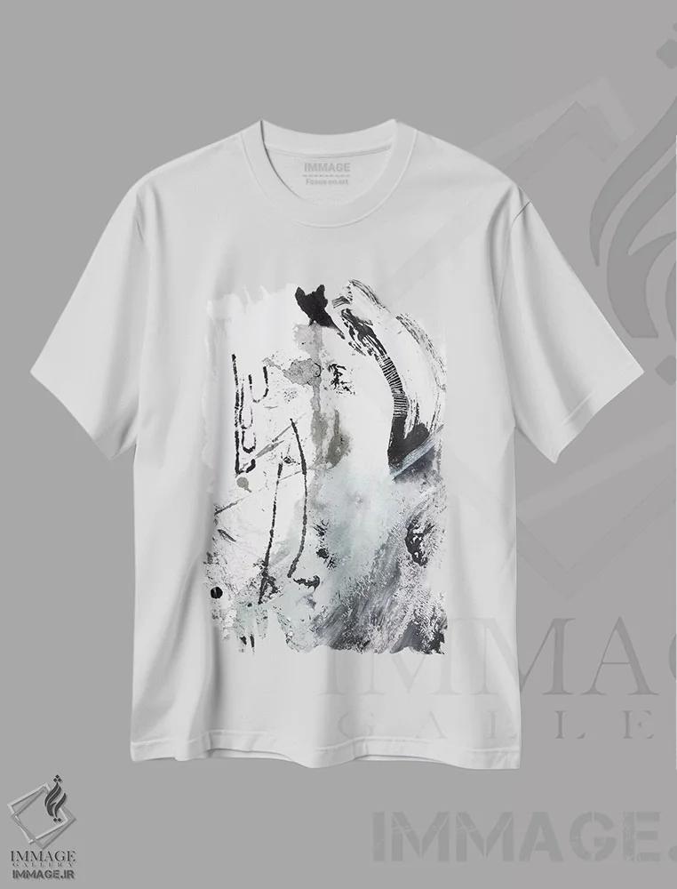تیشرت سفید طرح دار برانگیختن اثر دن هابدی | فروشگاه ایماژ