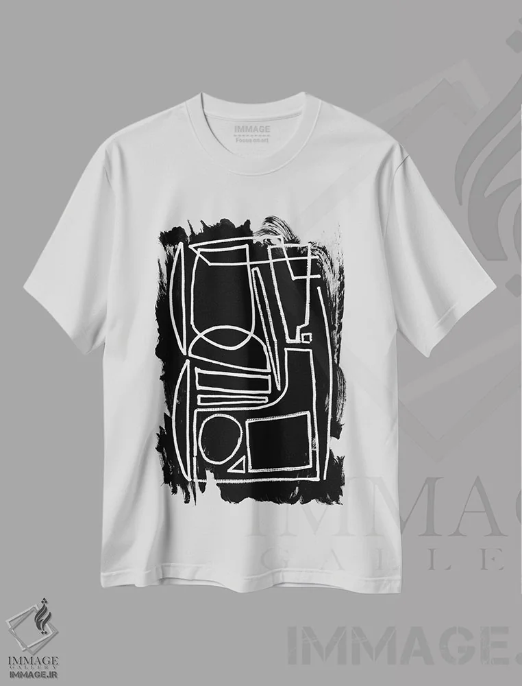 تیشرت سفید طرح دار عریان اثر دن هابدی | immage.ir