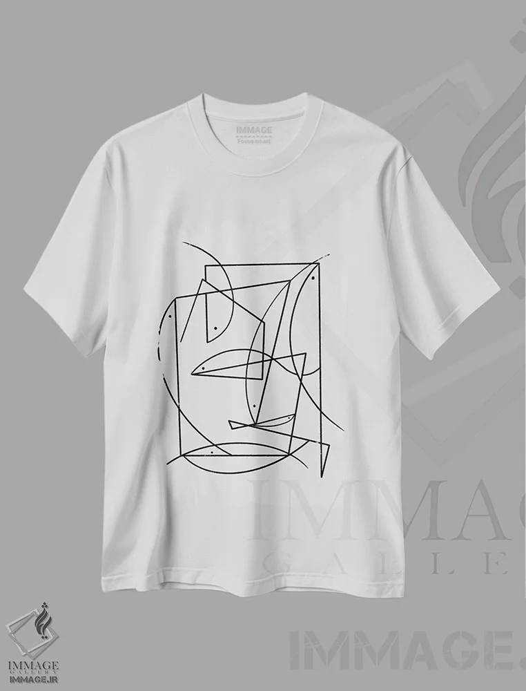 تیشرت سفید طرح دار توری شده اثر دن هابدی | فروشگاه ایماژ
