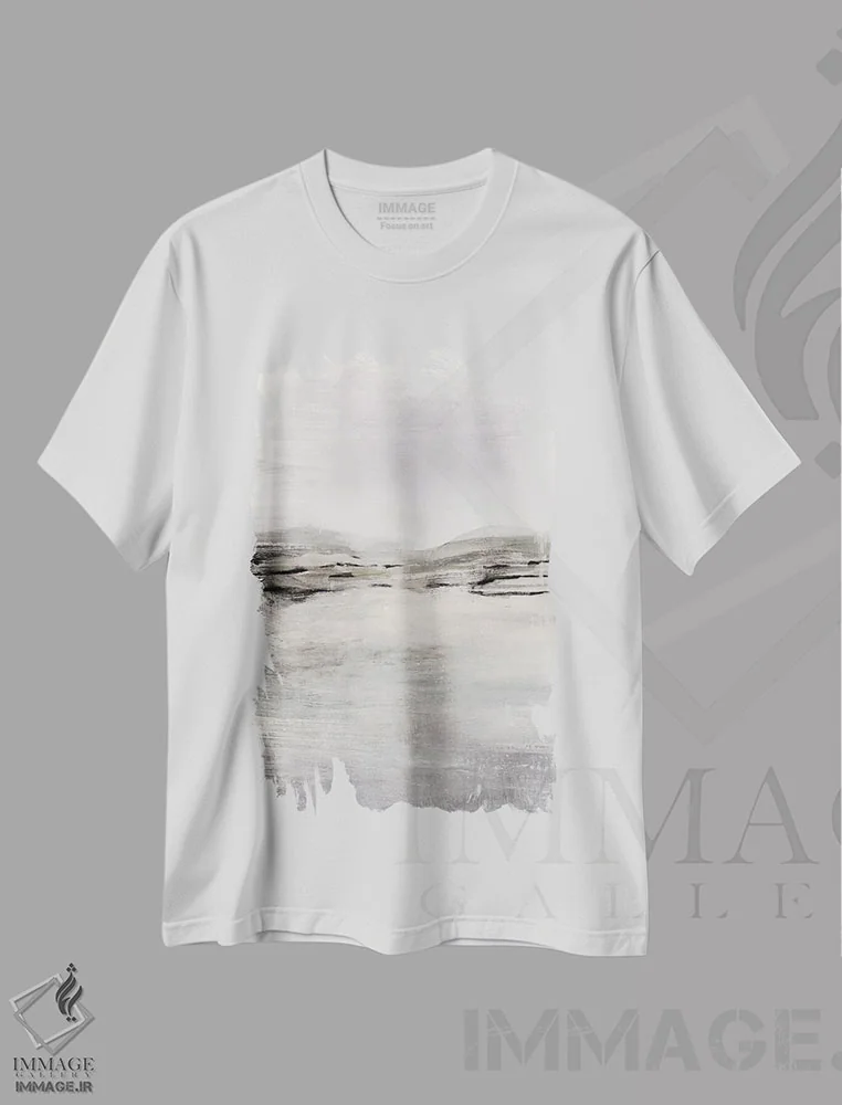 تیشرت سفید طرح دار ارتفاعات اثر دن هابدی | immage.ir