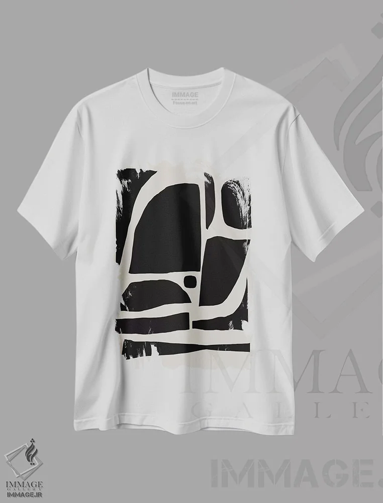 تیشرت سفید طرح دار انفجار اثر دن هابدی | فروشگاه ایماژ