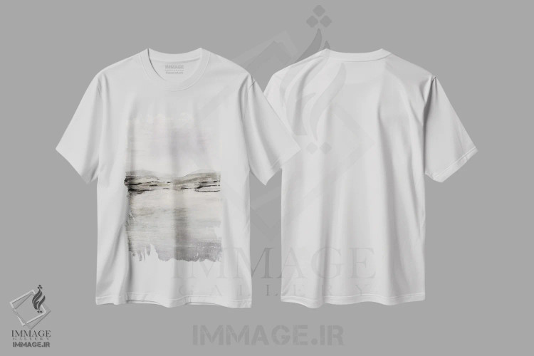 تیشرت سفید طرح دار ارتفاعات اثر دن هابدی | immage.ir