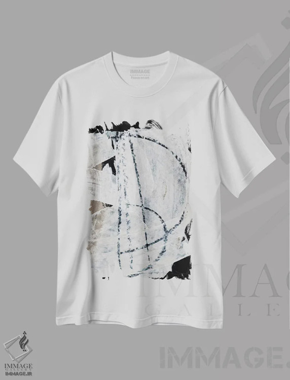 تیشرت سفید طرح دار آتر ۱ اثر دن هابدی | فروشگاه ایماژ