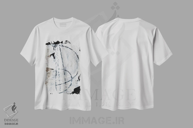 تیشرت سفید طرح دار آتر ۱ اثر دن هابدی | فروشگاه ایماژ