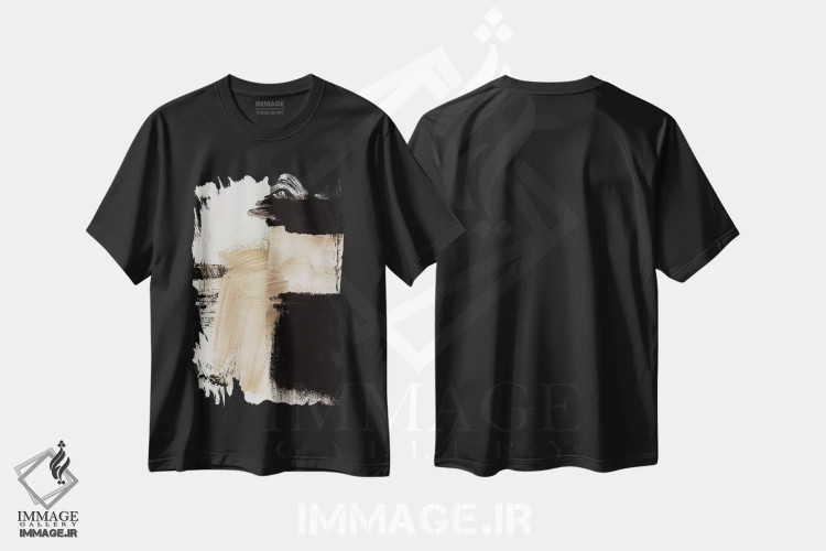 تیشرت مشکی طرح دار مسیر اثر دن هابدی | immage.ir