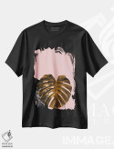 تیشرت مشکی طرح دار برگ طلا، تزئینی اثر هانی مون هتل | immage.ir