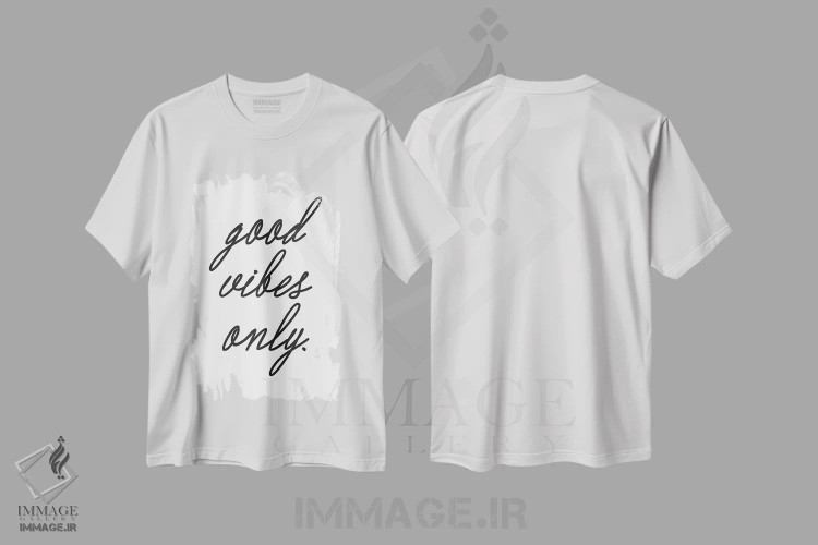 تیشرت سفید طرح دار فقط انرژی مثبت، تزئینی اثر هانی مون هتل | فروشگاه ایماژ