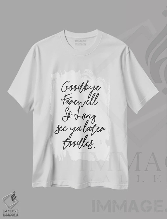 تیشرت سفید طرح دار وداع ها، هنر دیجیتال اثر هانی مون هتل | immage.ir