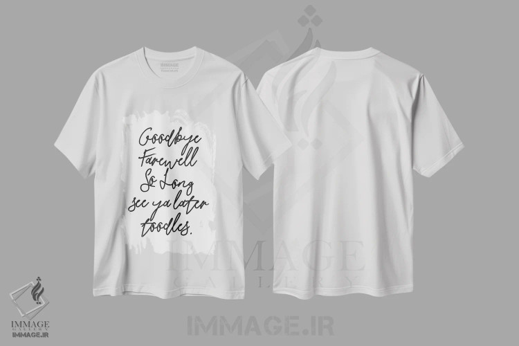 تیشرت سفید طرح دار وداع ها، هنر دیجیتال اثر هانی مون هتل | immage.ir