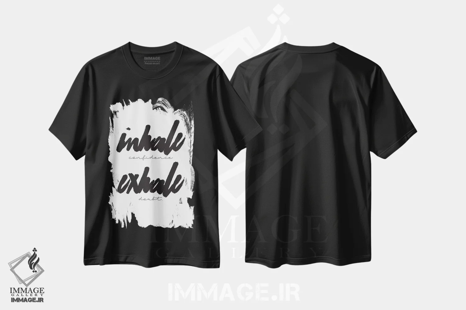 تیشرت مشکی طرح دار دم / بازدم، هنر دیجیتال اثر هانی مون هتل | فروشگاه ایماژ