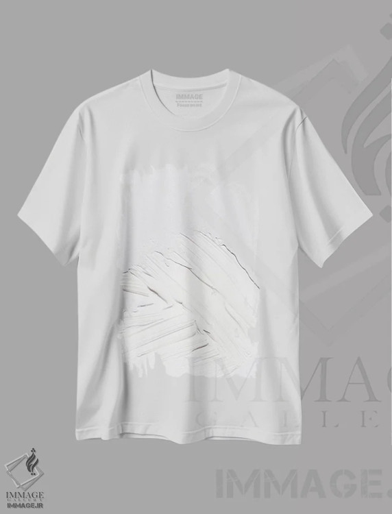 تیشرت سفید طرح دار مینیمال سفید اثر هانی مون هتل | immage.ir