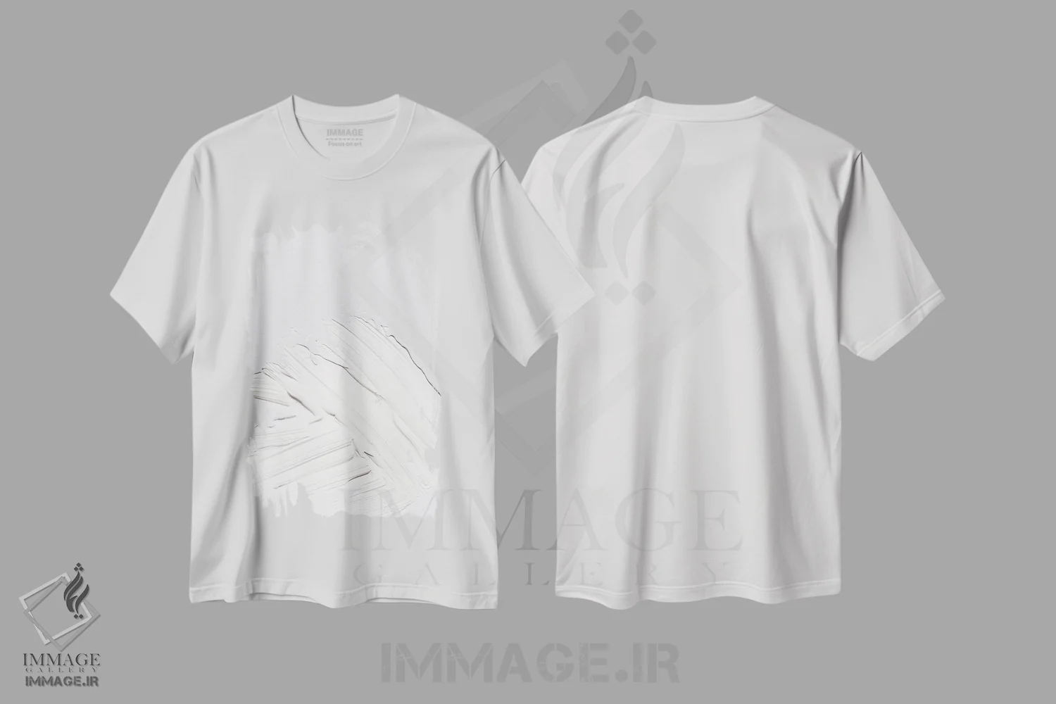 تیشرت سفید طرح دار مینیمال سفید اثر هانی مون هتل | immage.ir