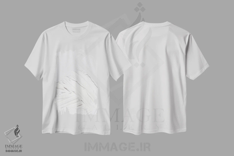 تیشرت سفید طرح دار مینیمال سفید اثر هانی مون هتل | immage.ir