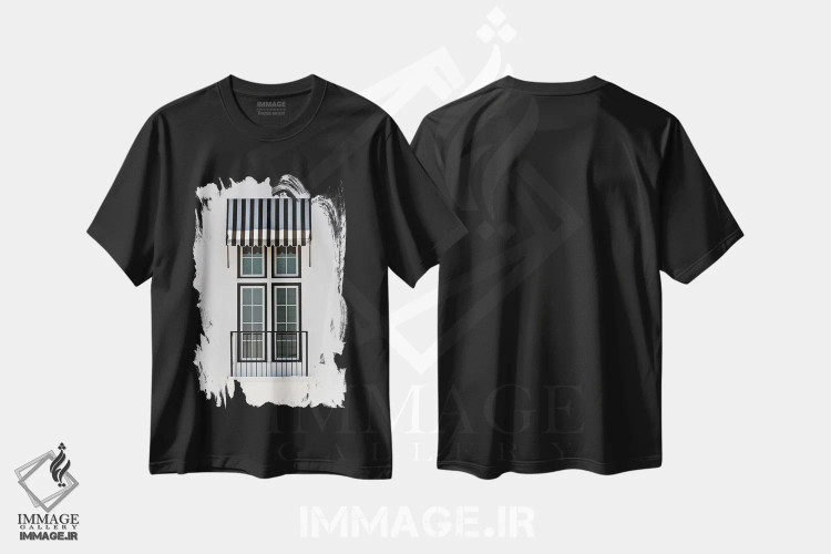 تیشرت مشکی طرح دار دوشنبه های مه آلود، مدیوم اثر هانی مون هتل | immage.ir