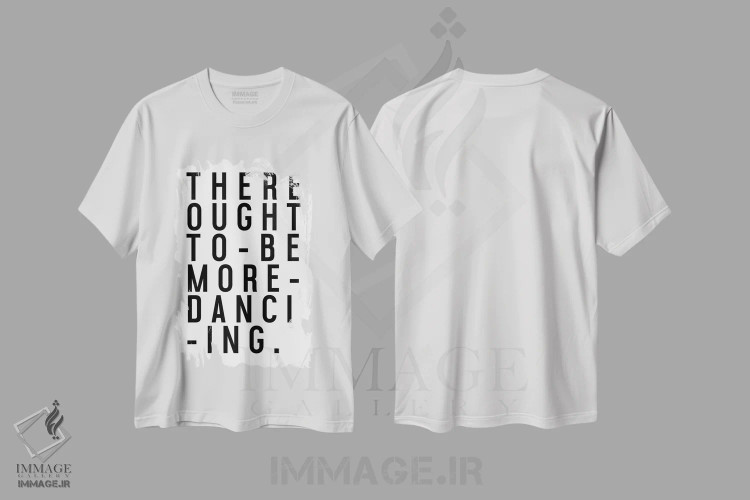 تیشرت سفید طرح دار رقص بیشتر، هنر دیجیتال اثر هانی مون هتل | immage.ir