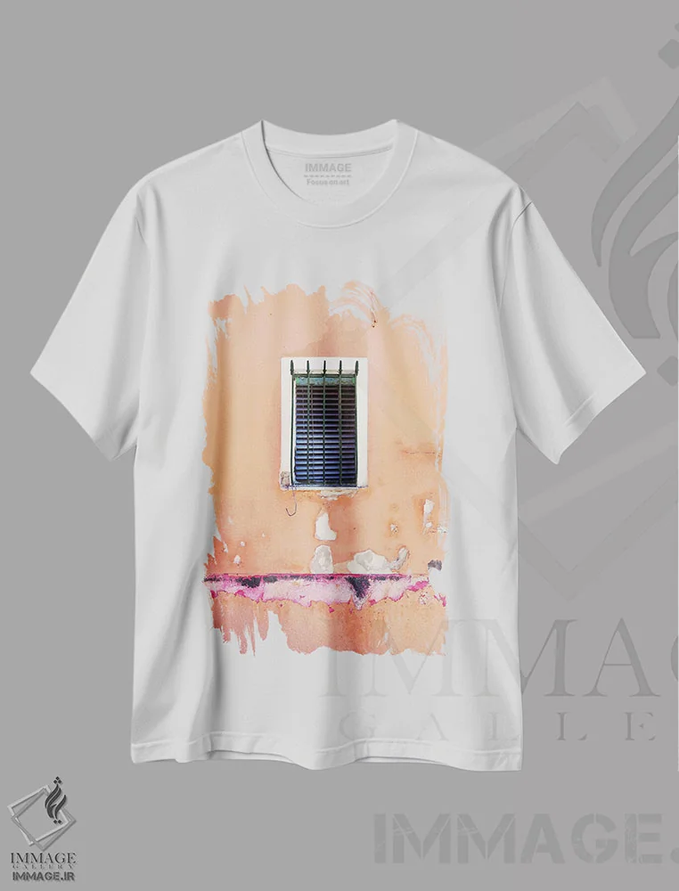 تیشرت سفید طرح دار آب پرتقال، مدیوم اثر هانی مون هتل | immage.ir