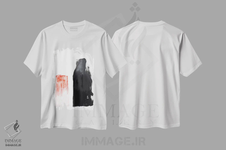 تیشرت سفید طرح دار پالیون اثر هانی مون هتل | immage.ir