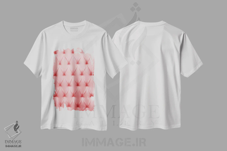 تیشرت سفید طرح دار اتاق ضربه گیری صورتی، تزئینی اثر هانی مون هتل | immage.ir