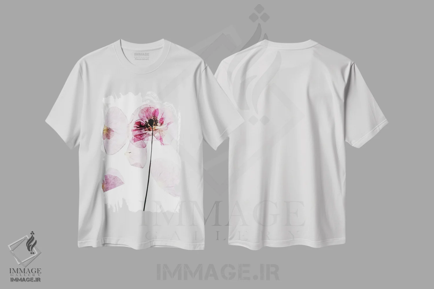 تیشرت سفید طرح دار مزارع شقایق، مدیوم اثر هانی مون هتل | immage.ir