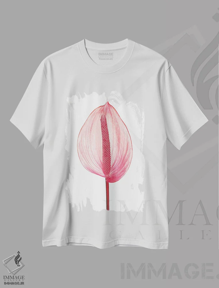 تیشرت سفید طرح دار ناب، عکاسی ماکرو اثر هانی مون هتل | immage.ir
