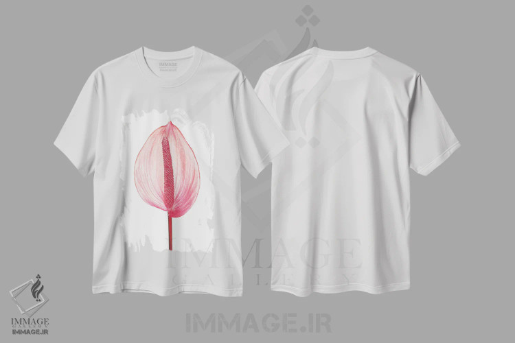تیشرت سفید طرح دار ناب، عکاسی ماکرو اثر هانی مون هتل | immage.ir
