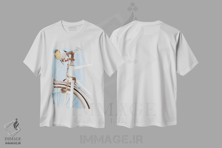تیشرت سفید طرح دار دوچرخه زنگ زده، مدیوم اثر هانی مون هتل | فروشگاه ایماژ