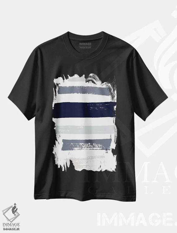 تیشرت مشکی طرح دار آرام اثر هانی مون هتل | فروشگاه ایماژ