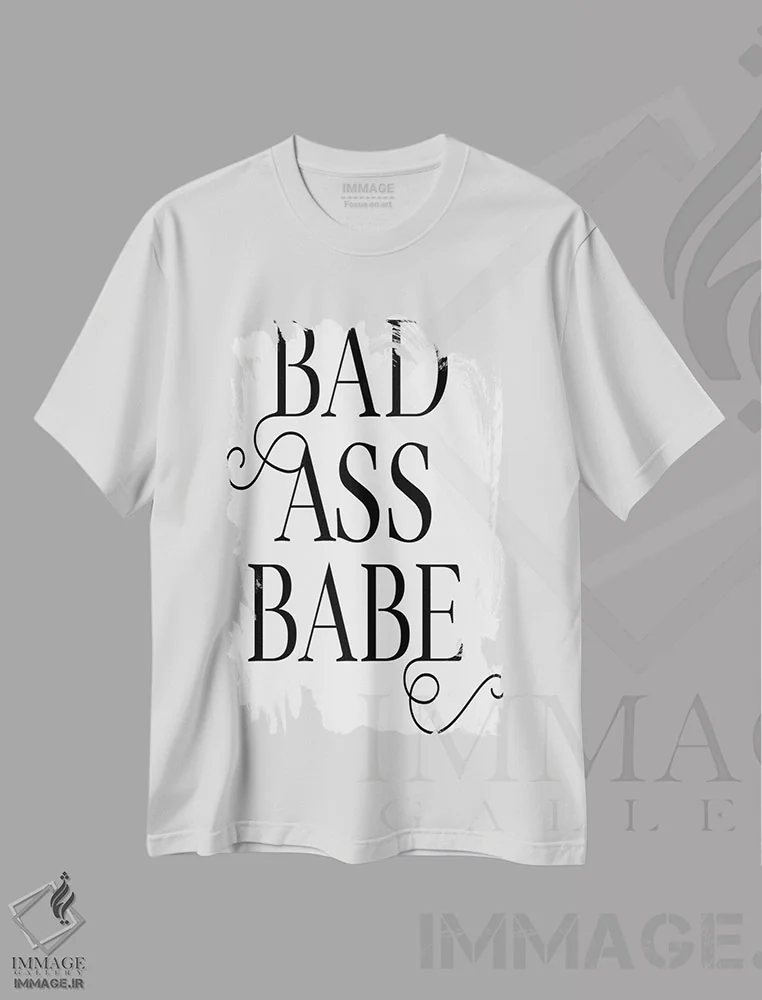 تیشرت سفید طرح دار Black & White,دختر کله خراب، تایپوگرافی اثر هانی مون هتل | فروشگاه ایماژ
