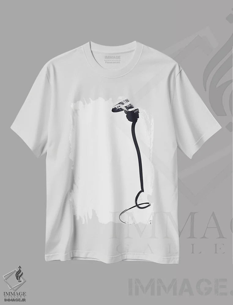تیشرت سفید طرح دار بدون عنوان اثر هانی مون هتل | فروشگاه ایماژ