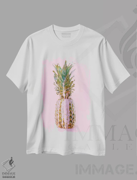 تیشرت سفید طرح دار توتی فروتی، هنر فاخر معاصر اثر هانی مون هتل | immage.ir