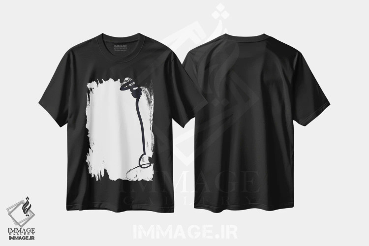 تیشرت مشکی طرح دار بدون عنوان اثر هانی مون هتل | immage.ir