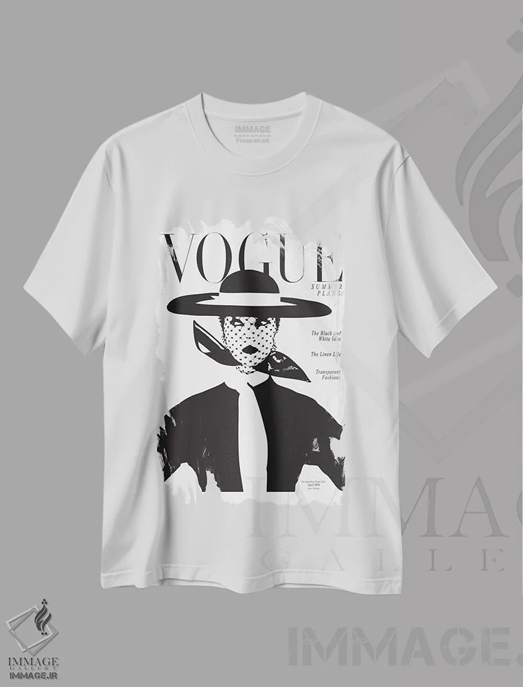 تیشرت سفید طرح دار آثار هانی مون هتل - immage.ir
