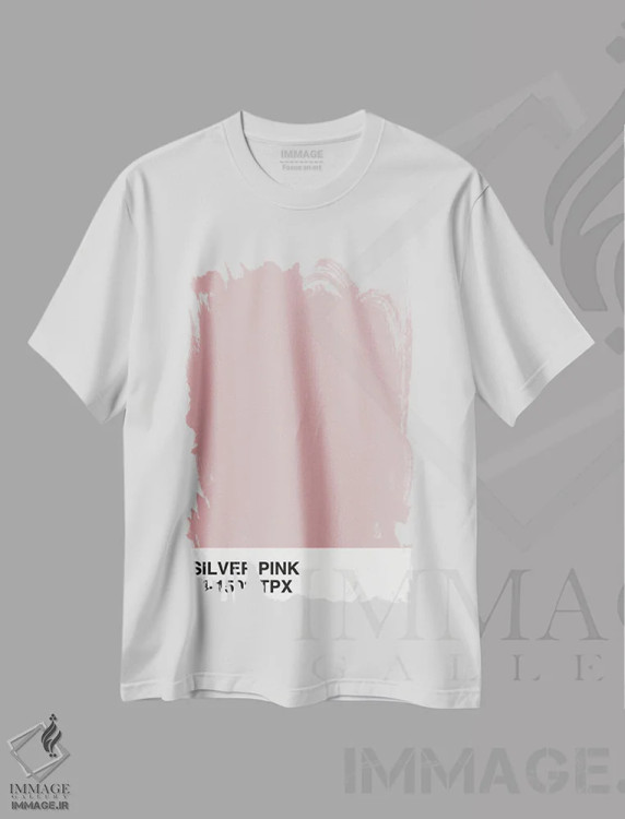 تیشرت سفید طرح دار صورتی نقره ای ۱۴-۱۵۰۸ TPX اثر هانی مون هتل | immage.ir