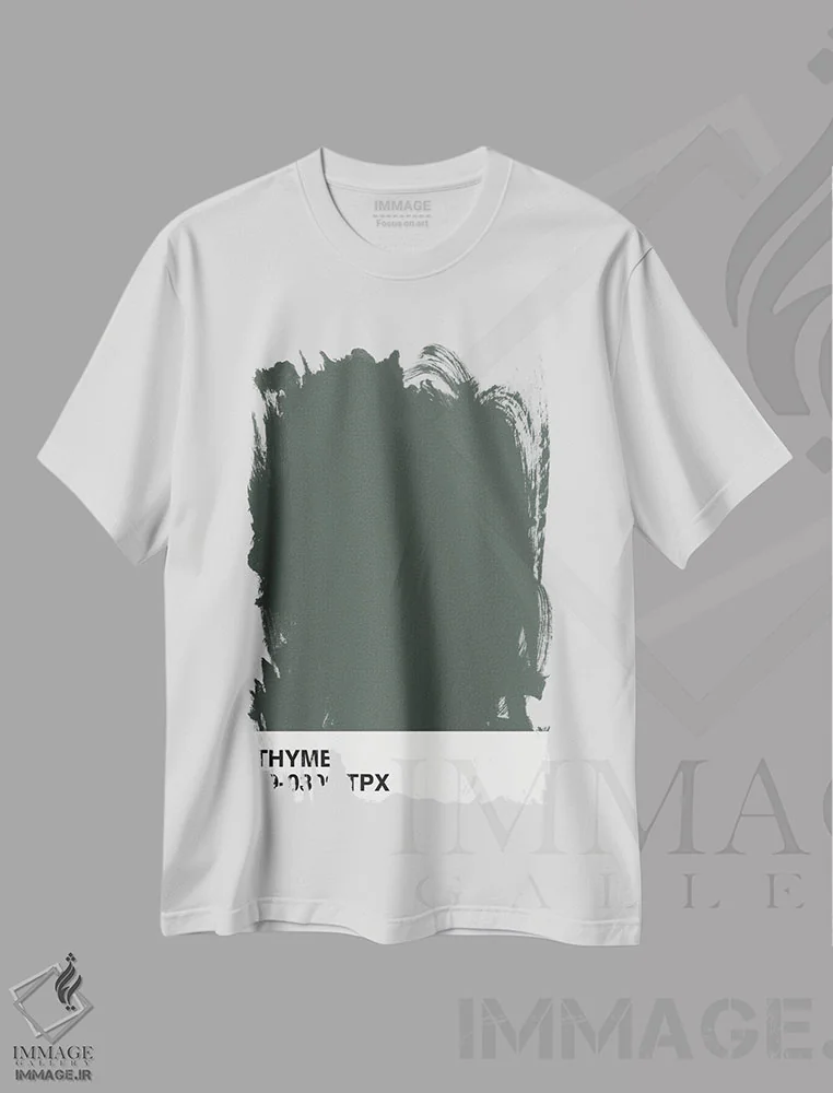 تیشرت سفید طرح دار آویشن ۱۹-۰۳۰۹ TPX، تزئینی اثر هانی مون هتل | فروشگاه ایماژ