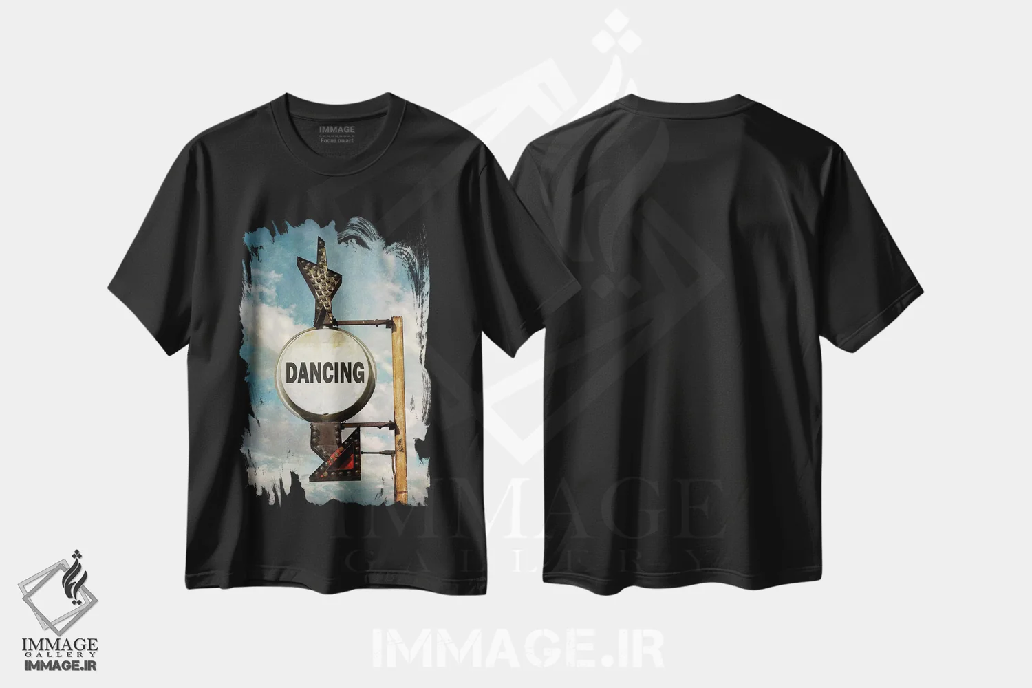 تیشرت مشکی طرح دار رقص، تزئینی اثر هانی مون هتل | immage.ir