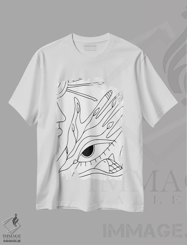 تیشرت سفید طرح دار الهه، تزئینی اثر هانی مون هتل | فروشگاه ایماژ