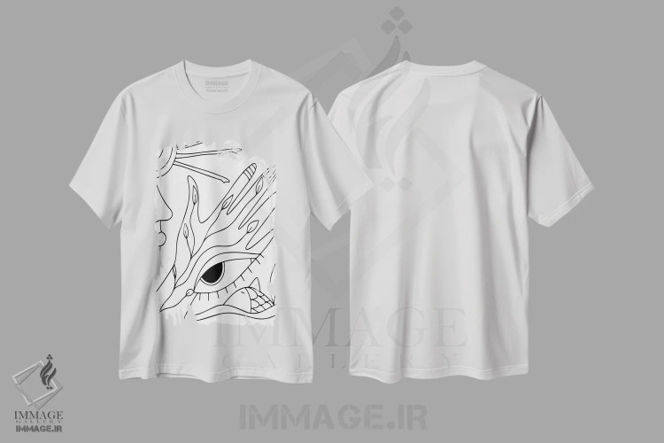 تیشرت سفید طرح دار الهه، تزئینی اثر هانی مون هتل | فروشگاه ایماژ