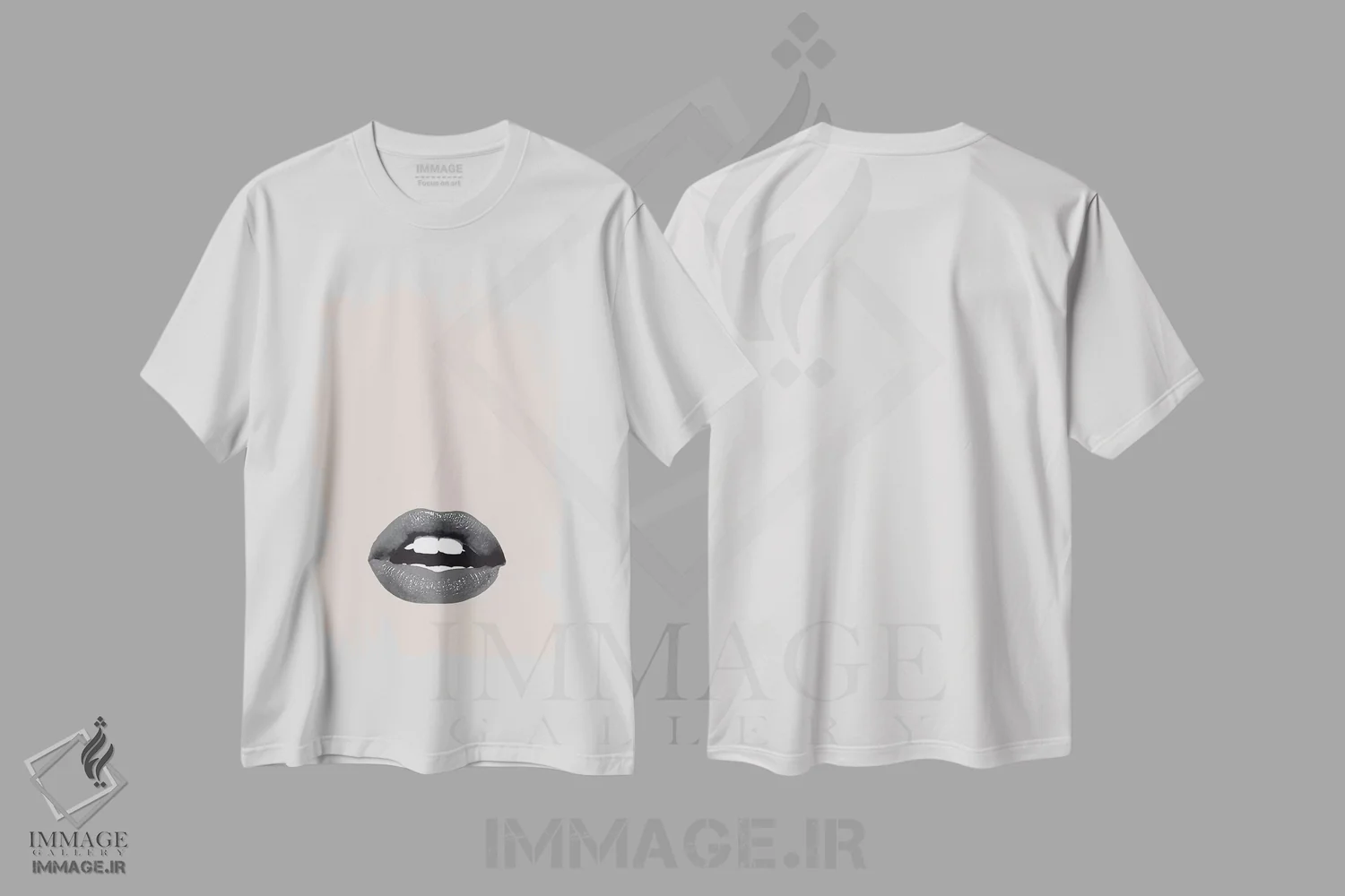 تیشرت سفید طرح دار لب ها ۲، تزئینی اثر هانی مون هتل | immage.ir